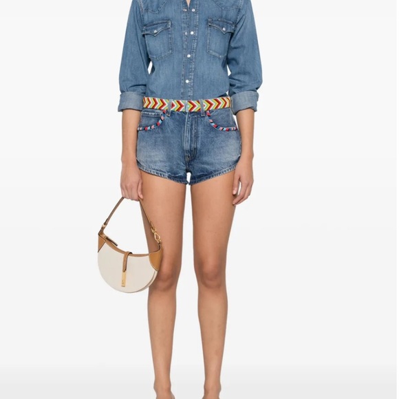 Polo Ralph Lauren Denim Western Shirt Pearl Snap Button Up Top Shirt Women’s XL - Picture 9 of 16